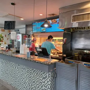 Clean counter and kitchen