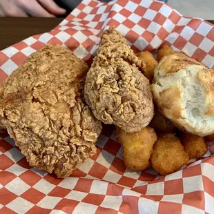 2-piece chicken plate with corn nuggets