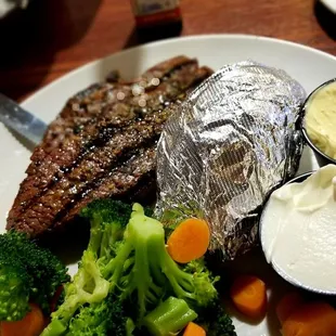 $19.99 Sirloin steak, choice of two sides, Enjoyed it..