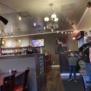 the bar and dining area