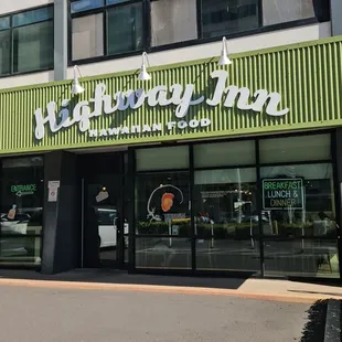 Outside the restaurant