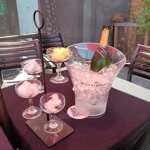 Cotton candy mimosa tower