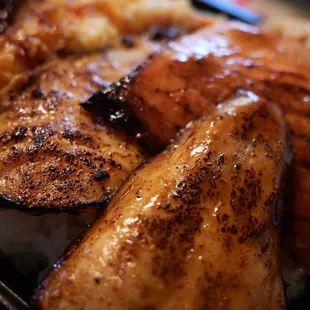 Fish lovers bento (closeup of miso marinated items)