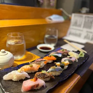 a plate of sushi