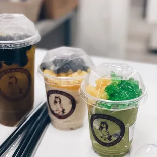 three cups of tea and chopsticks