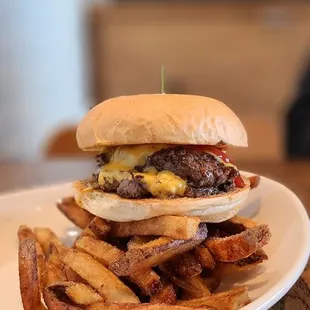 Classic Double Cheeseburger and Fries