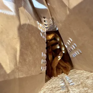 Fries in a cool bag.
