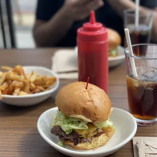 HiHo Cheeseburger  Double, Fries and coke