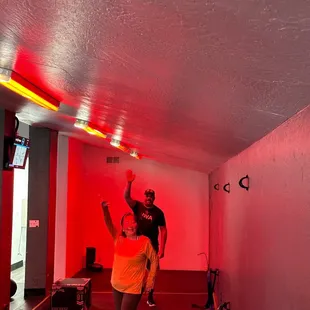 Two happy campers ready to workout!