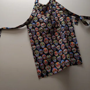 an apron hanging on a wall