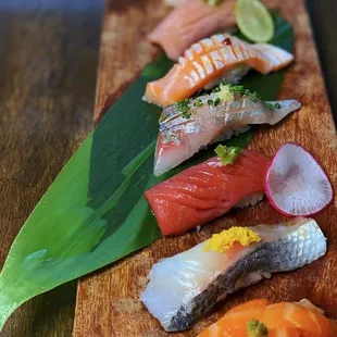 sashimi, sushi, sushi and sashimi, food