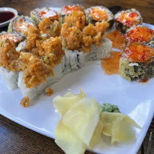 Crab Rangoon Roll and Spicy Spider Roll