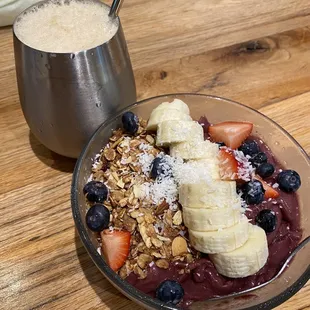 Summit Acai Bowl and mint strawberry lemonade