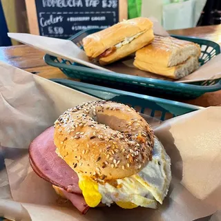 Breakfast Ham Bagel Sandwich