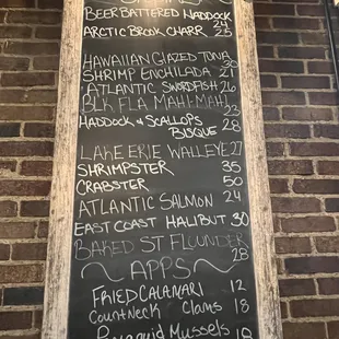 Catch of the day and specials