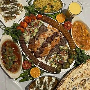 a large platter of food