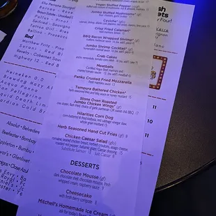 the menu