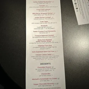 menu
