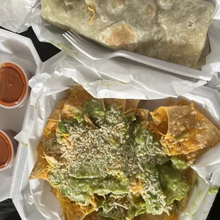 Chips and burrito