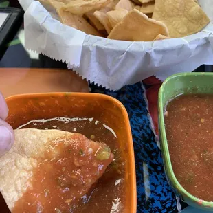 Their salsa, great tasting with a little kick.