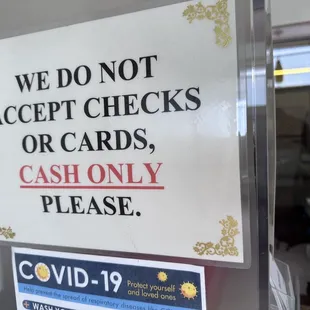 Cash only