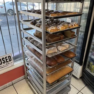 a rack of baked goods