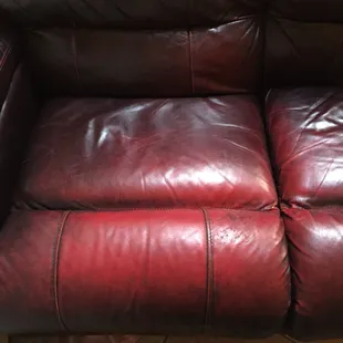 Brown couch turned to pink.