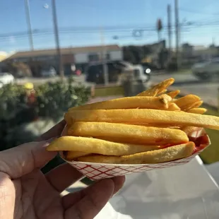 French fries were actually really good. Salt to taste.