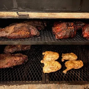 meat cooking on a grill