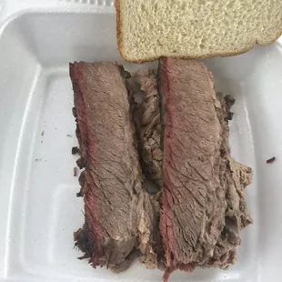 Half pound of sliced brisket