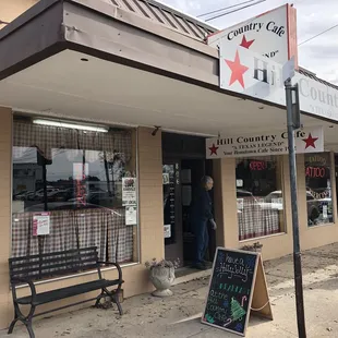 the entrance to the restaurant