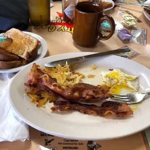 Half-eaten breakfast....