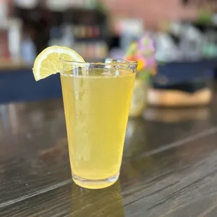 a glass of lemonade