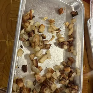 Potato and onions. These were cooked to perfection.