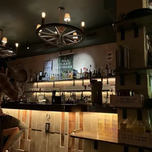 a man sitting at the bar