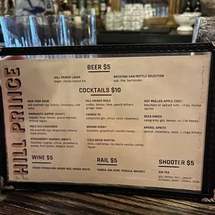 menu