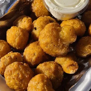 Fried mushrooms with ranch