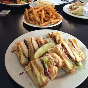 Awesome Chicken Club Sandwich and fries.