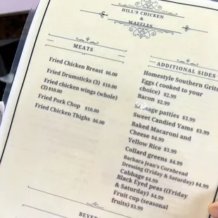 Menu after 11 AM