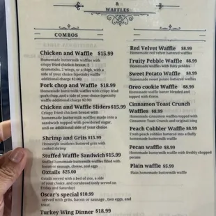 Menu after 11 AM