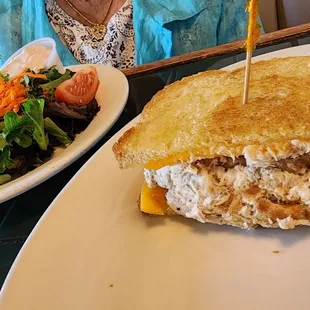 Half sandwich: tuna melt &amp; salad