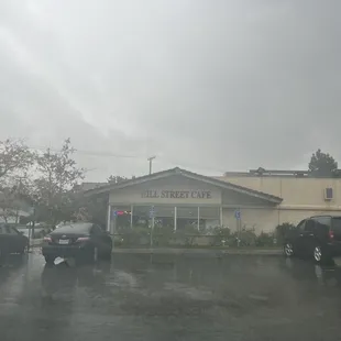 Hill street on a rainy day