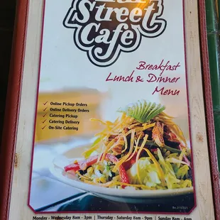 Menu cover