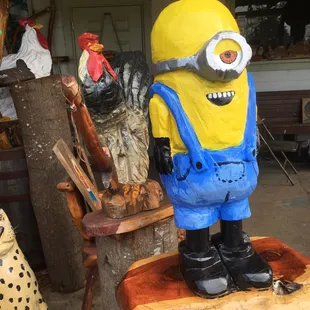 1/17/16. Sunday afternoon drive with no clear agenda leads us here. The coolest place on Planet Earth. Maybe? Chainsaw carved Minion &amp; pals