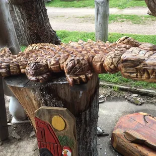 1/17/16. Sunday afternoon drive with no clear agenda leads us here. The coolest place on Planet Earth. Maybe? Chainsaw carved Gator!