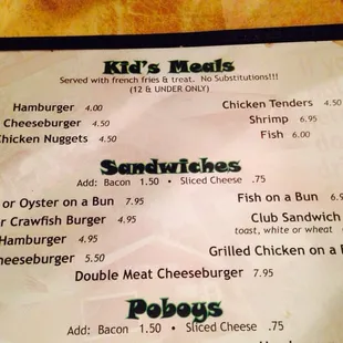 Meun back - Sandwiches