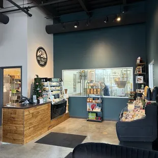 Shop area with more cheese and cheese lover gifts. Viewing window allows you to see them making the cheese.