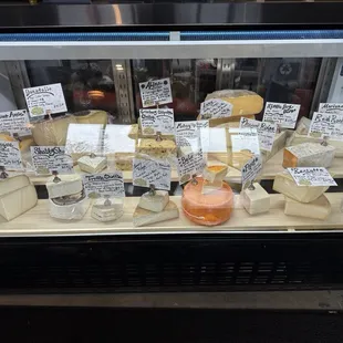 Deli case with amazing cheese selection