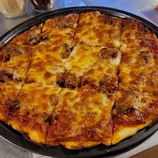 Thin Crust Sausage and Pepperoni