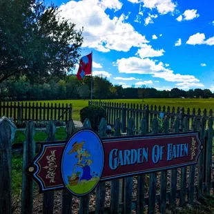 a sign for the garden of faith